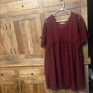Elegant Burgundy Dress